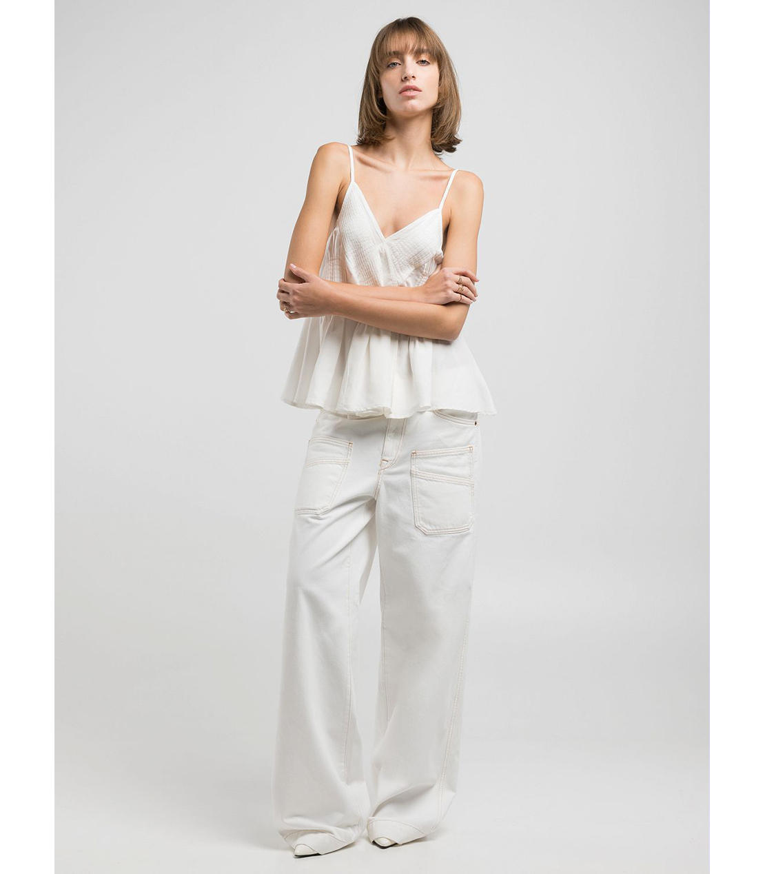 コンフォートフィットプリーツビスチェトップ 詳細画像 バターホワイト 3